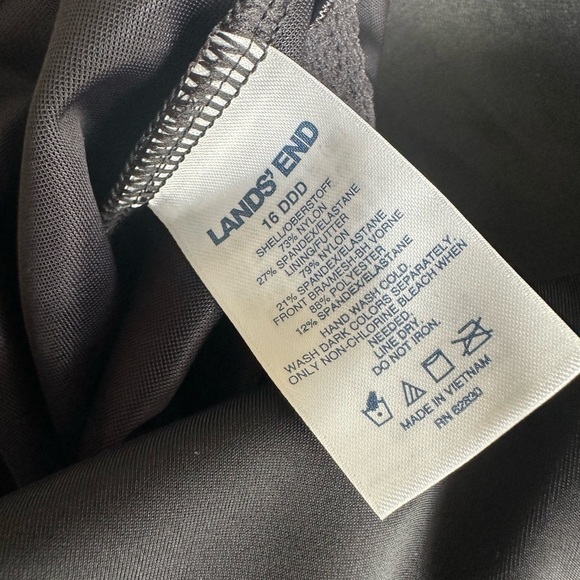 LAND'S END One Piece Swim Suit Black size 16DD - Picture 3 of 7